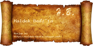 Haldek Beáta névjegykártya